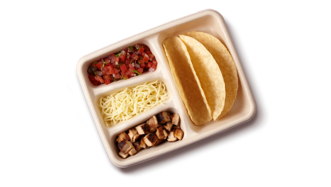 Chipotle kids meal with small tacos and sides